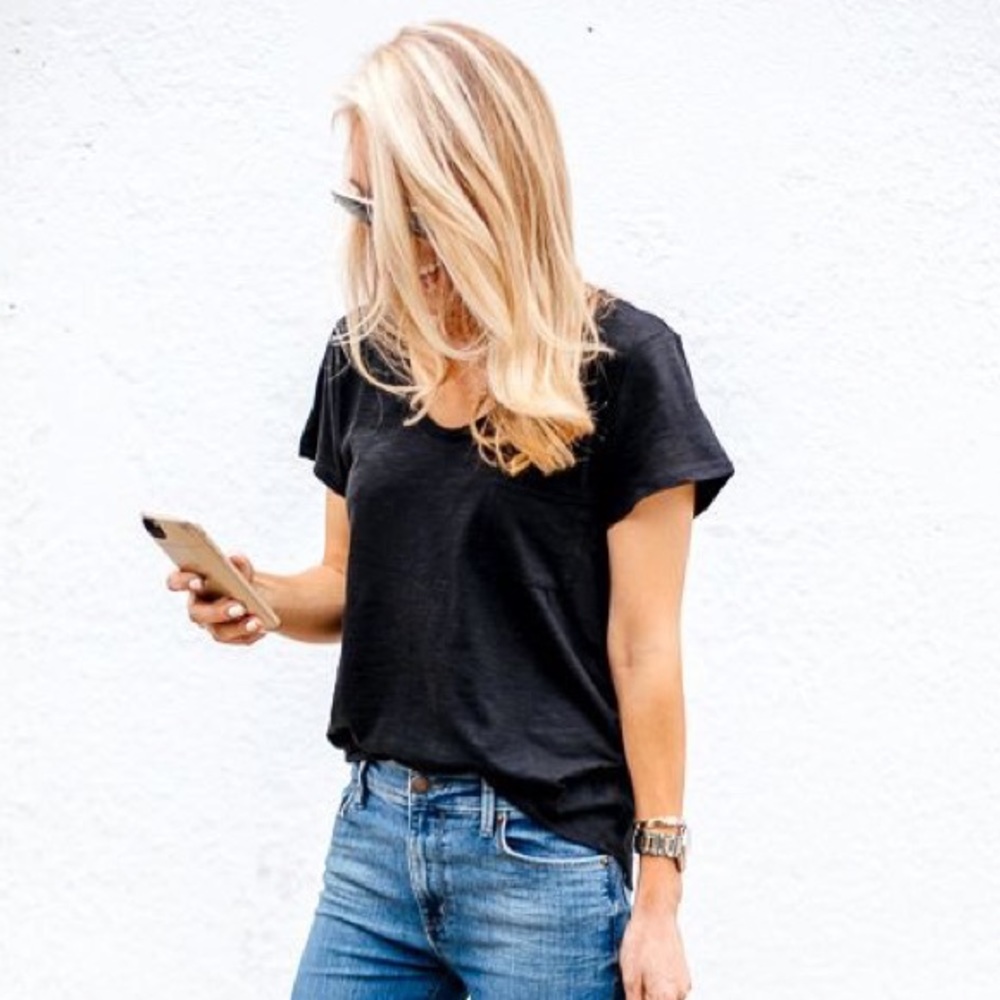 GINA✨ v neck tee shirt top black - Picture 4 of 4